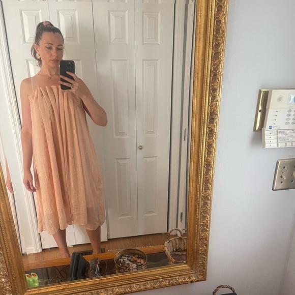 Meishangjia loose pink dress with tencel one size fits most - Picture 4 of 7